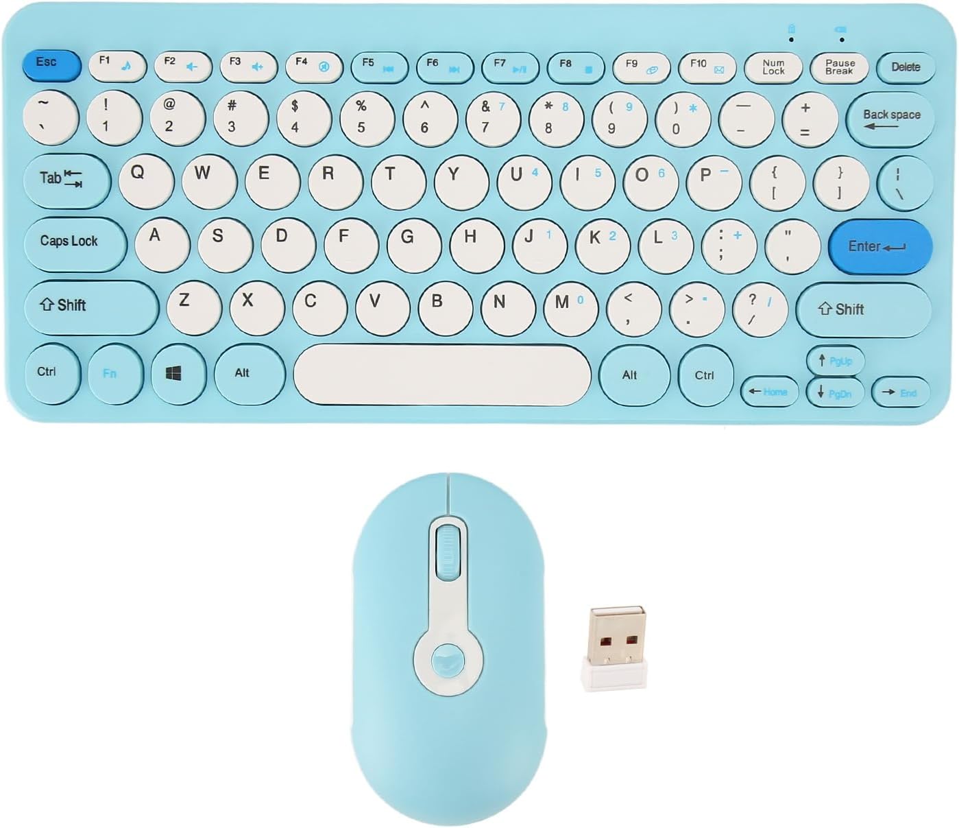 HK09 Mini Wireless Keyboard Mouse Set Blue (1) HK09 Mini Wireless Keyboard Mouse Set