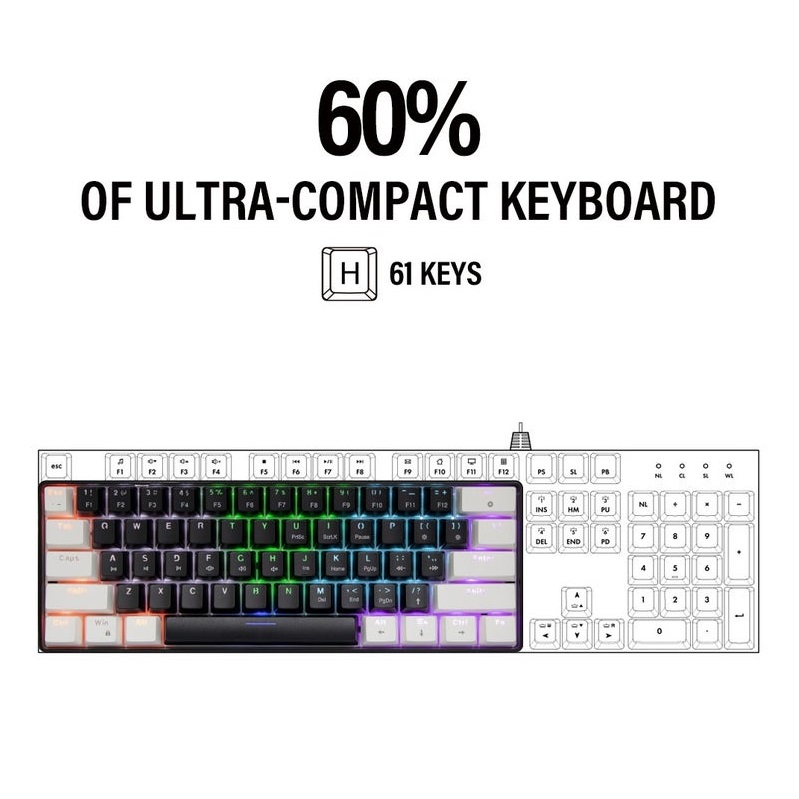 JEDEL KL69 60% Gaming Keyboard
