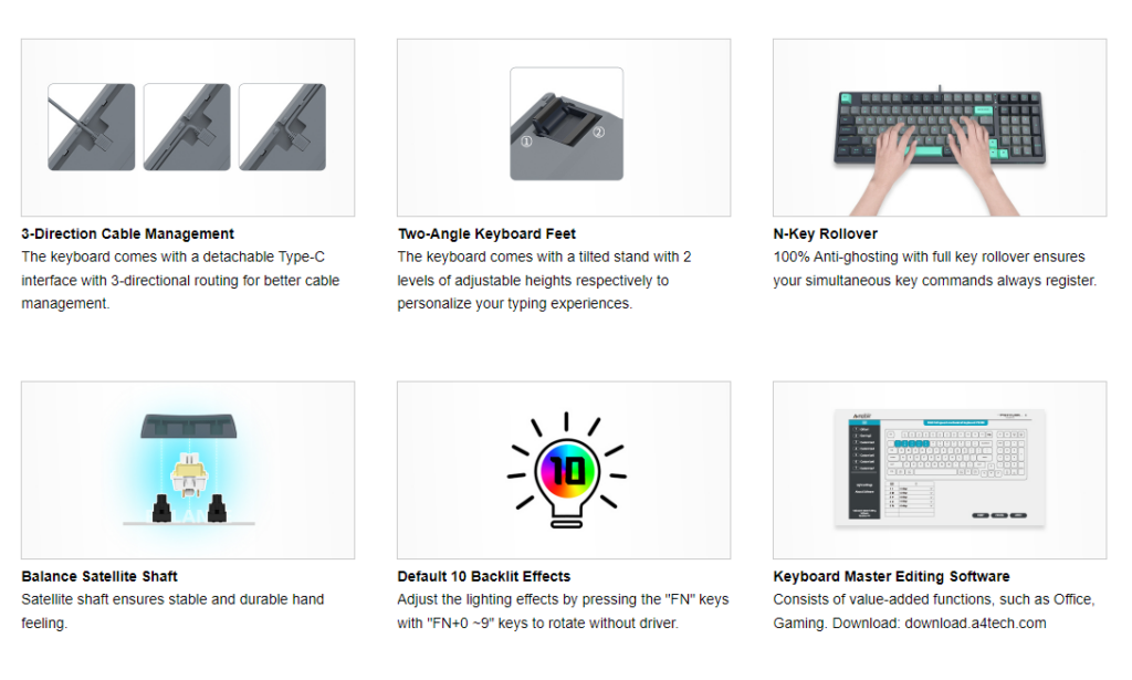 A4Tech Fstyler FS300 Mechanical Keyboard