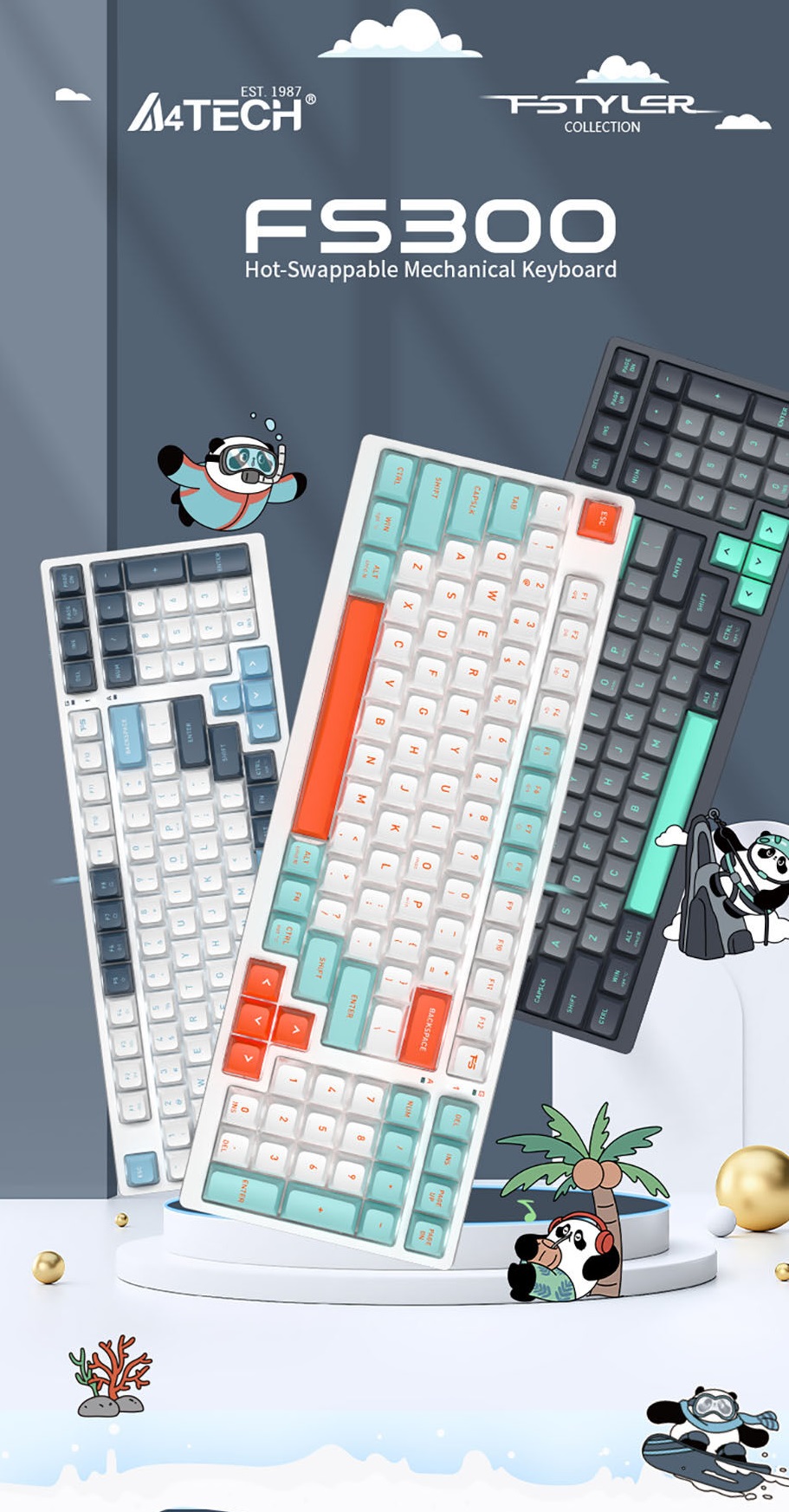 A4Tech Fstyler FS300 Mechanical Keyboard