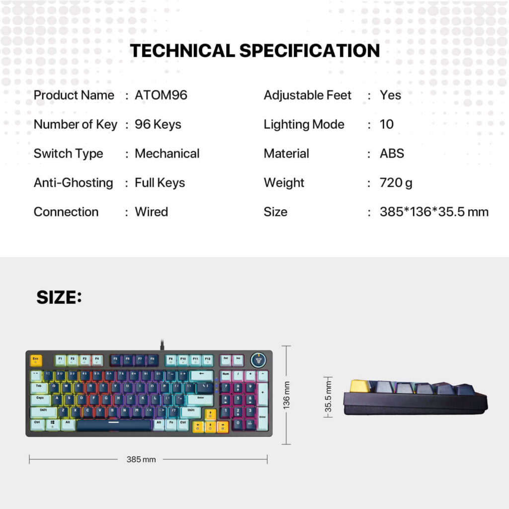 FANTECH ATOM96 MK890V2 95% Keyboard
