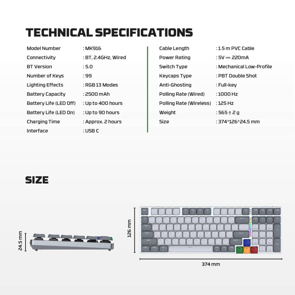 FANTECH MK916 Low Profile Mechanical Keyboard Air99