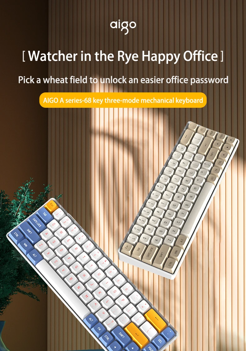 AIGO A68 Tri-mode Gaming Mechanical Keyboard