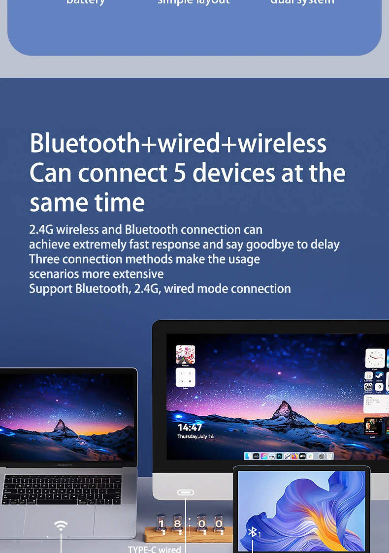 AIGO A68 Tri-mode Gaming Mechanical Keyboard