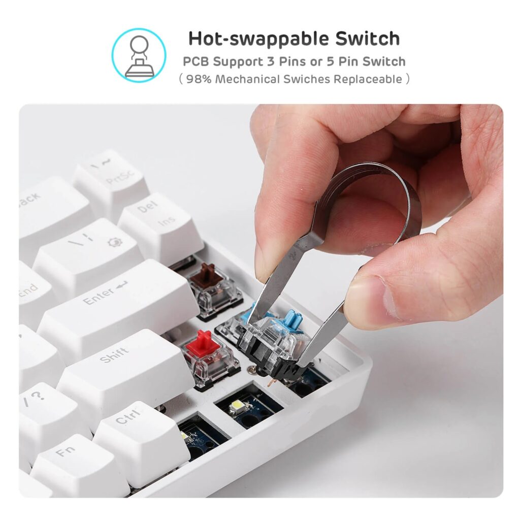 ASESTEK AK87 TKL Gaming Keyboard rgb white 14