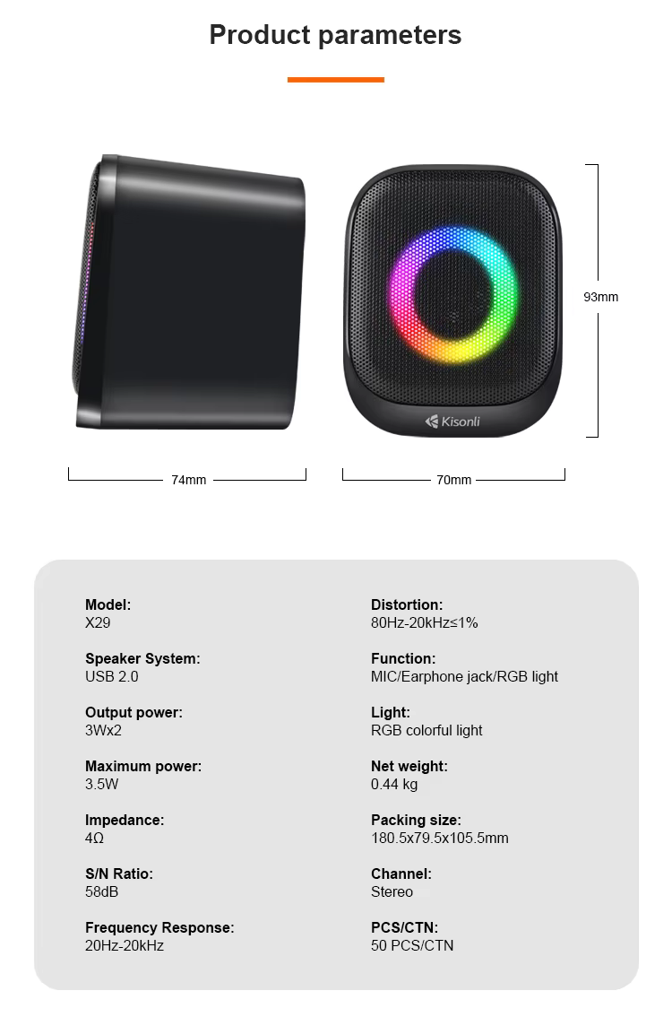 Kisonli X29 Bluetooth USB Wired Speaker