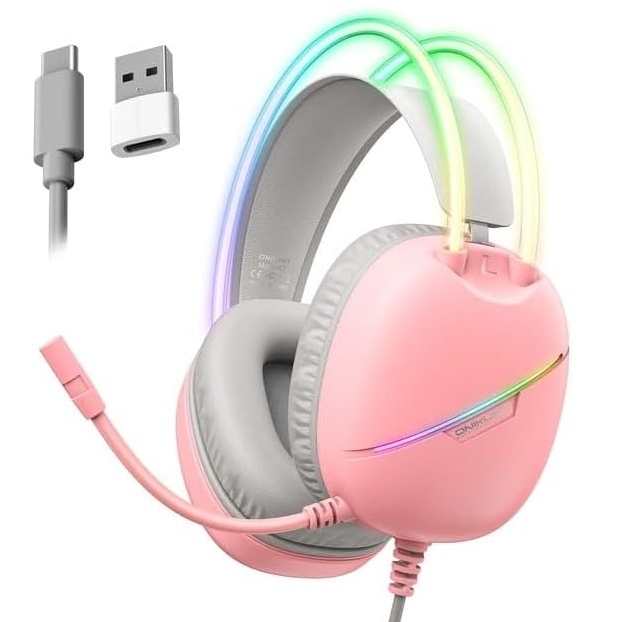Onikuma X33 Gaming Headset pink (1) Onikuma X33 Gaming Headset