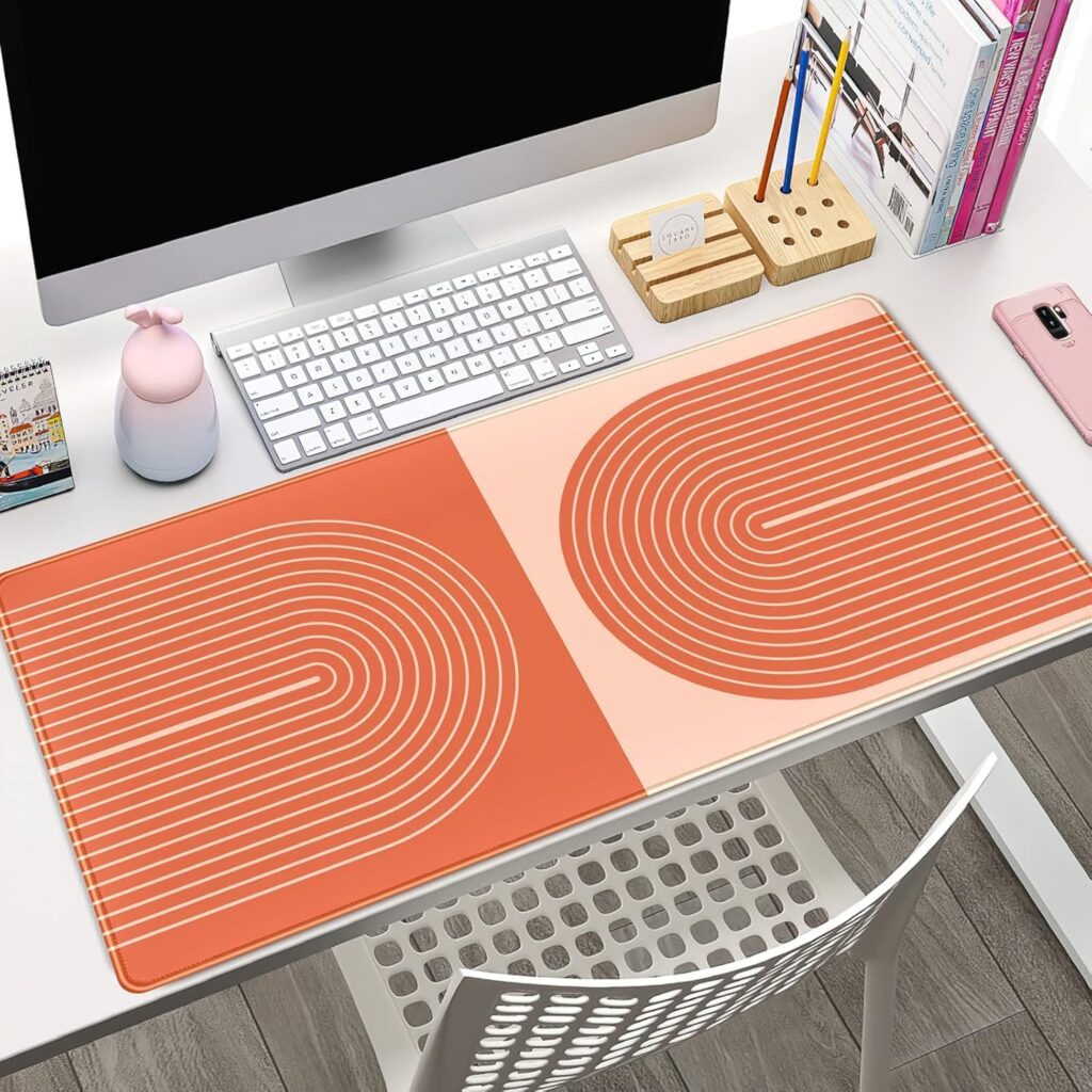 Orange Boho Lines Mouse Pad