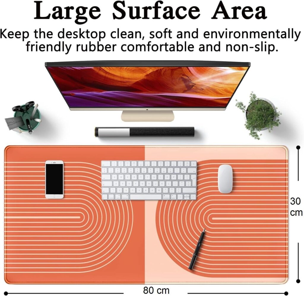 Orange Boho Lines Mouse Pad