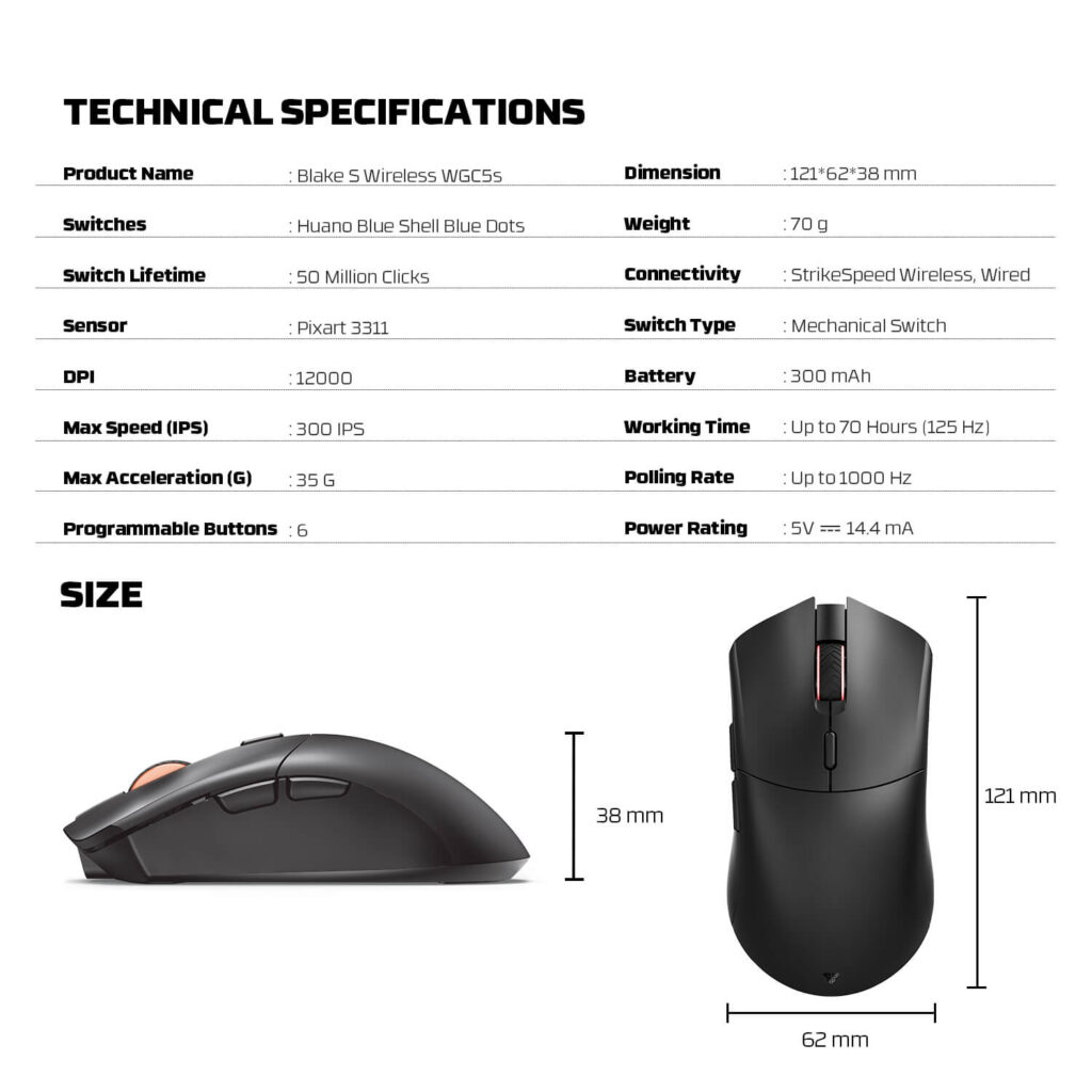 FANTECH WGC5S WIRELESS Mouse