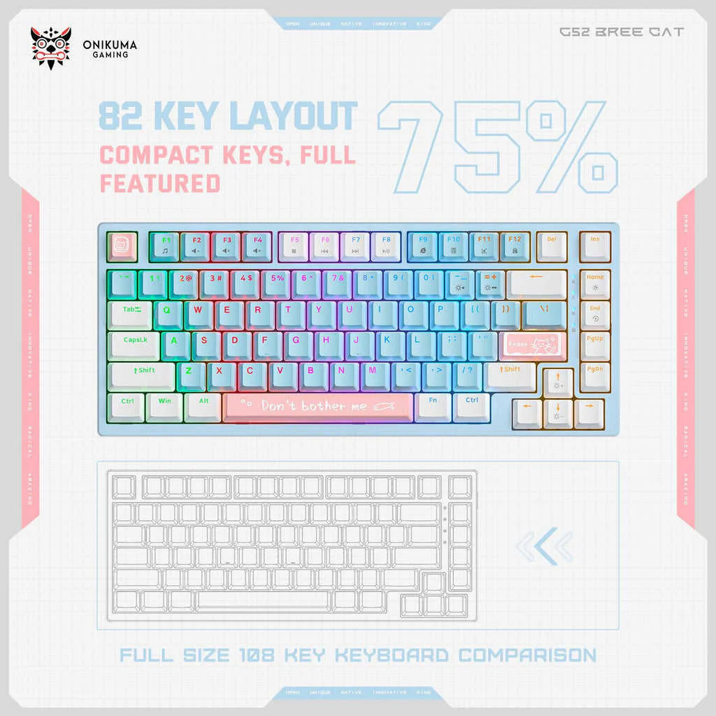 Onikuma G52 75% Gaming Keyboard