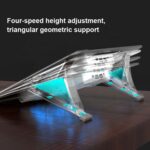 Z23A Aluminum Laptop Tablet Stand with 4 *Fan / 2* USB Out - Height Adjustable For Notebook | Silver - الصورة 2
