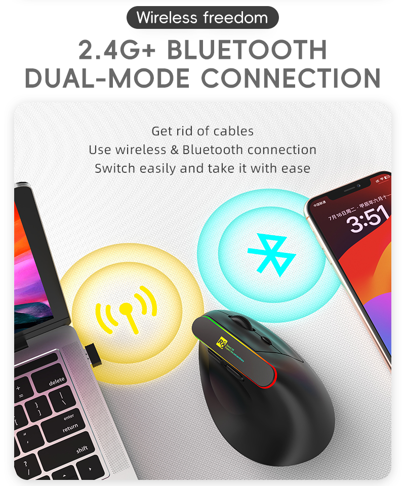 R8 X2 Vertical Dual Mode Mouse