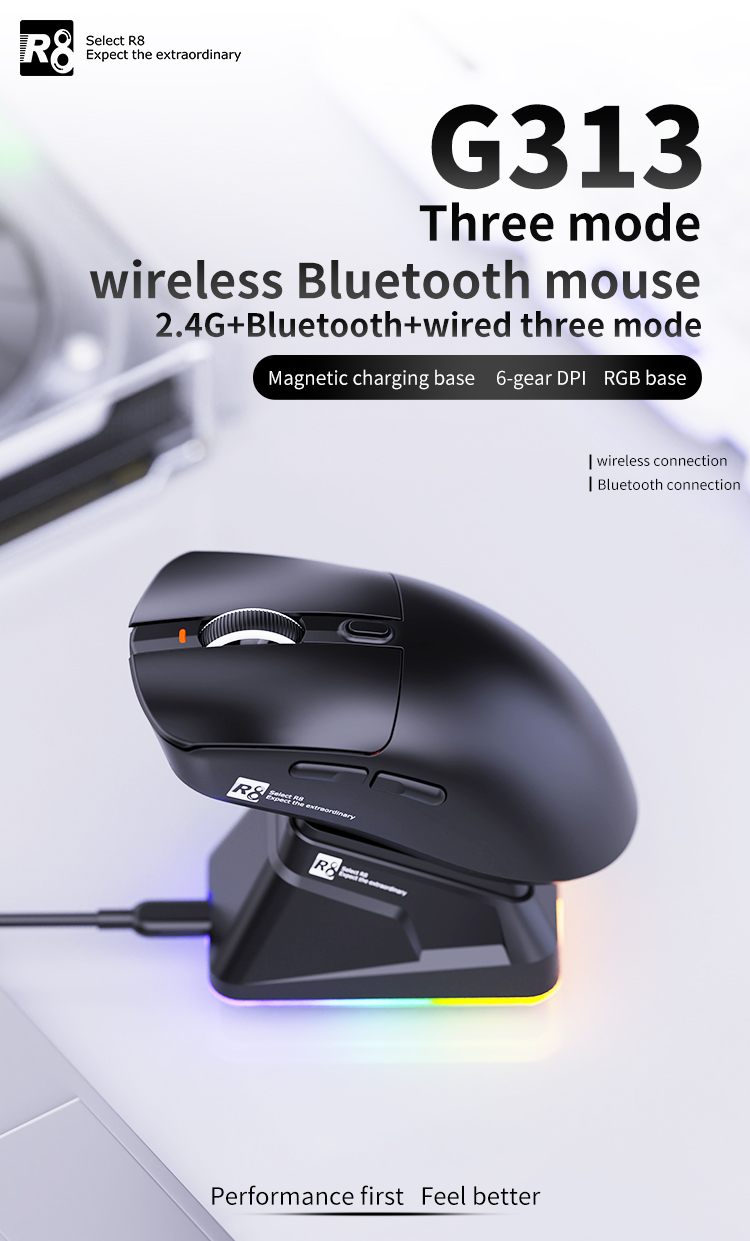 R8 G313 Tri-Mode Gaming Mouse