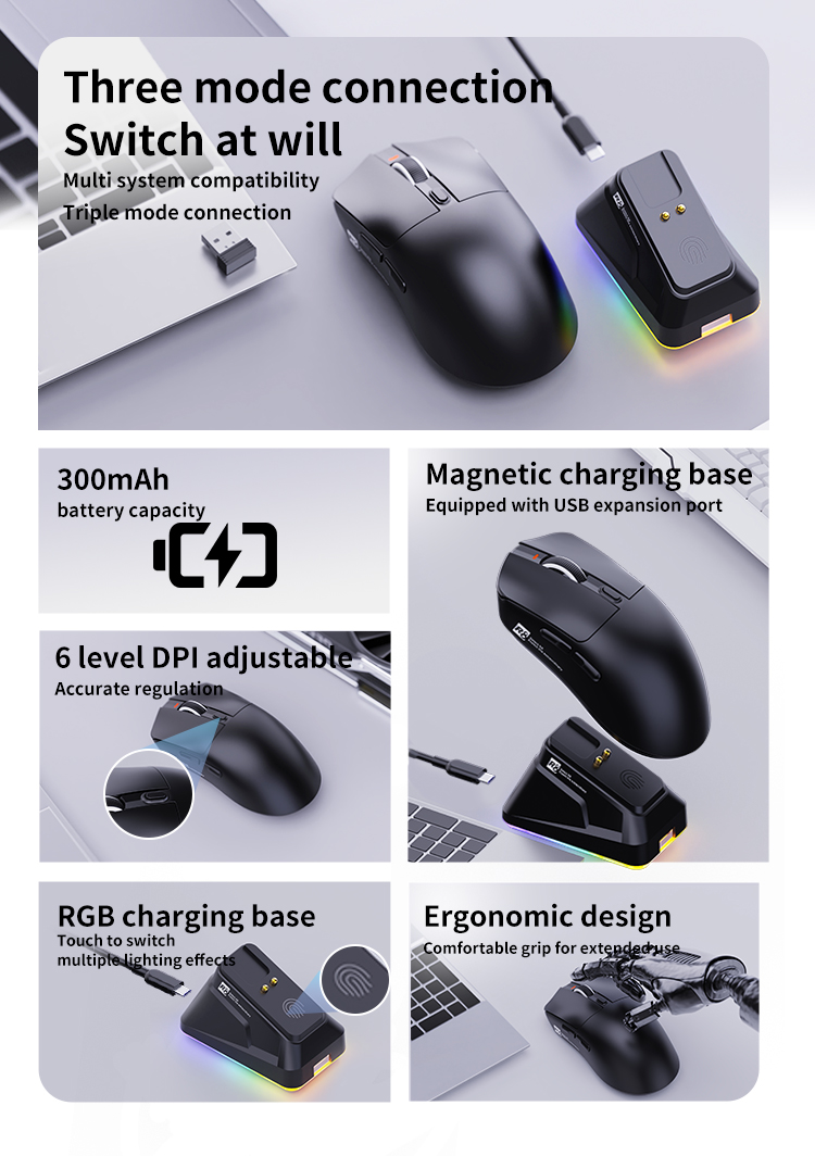 R8 G313 Tri-Mode Gaming Mouse