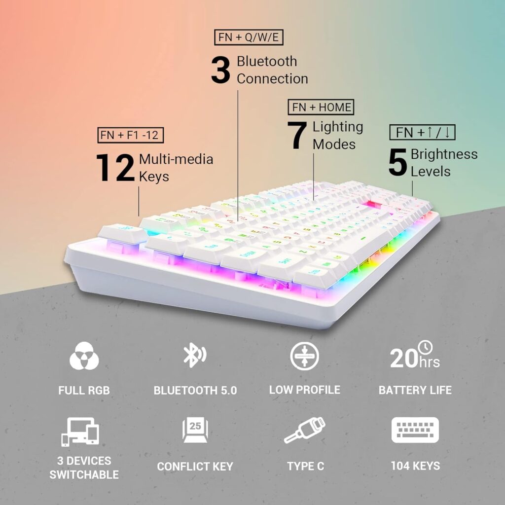 Redragon K509 PRO Wireless Bluetooth Keyboard