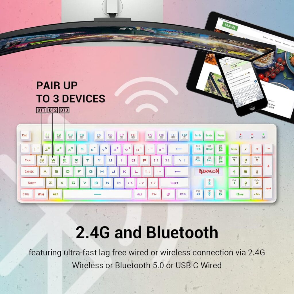 Redragon K509 PRO Wireless Bluetooth Keyboard