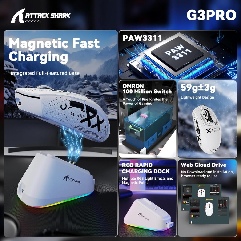 ATTACK SHARK G3PRO Wireless Gaming Mouse