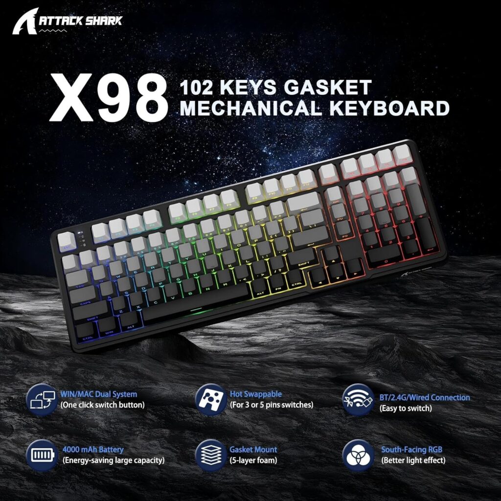 ATTACK SHARK X98 Wireless Mechanical Keyboard