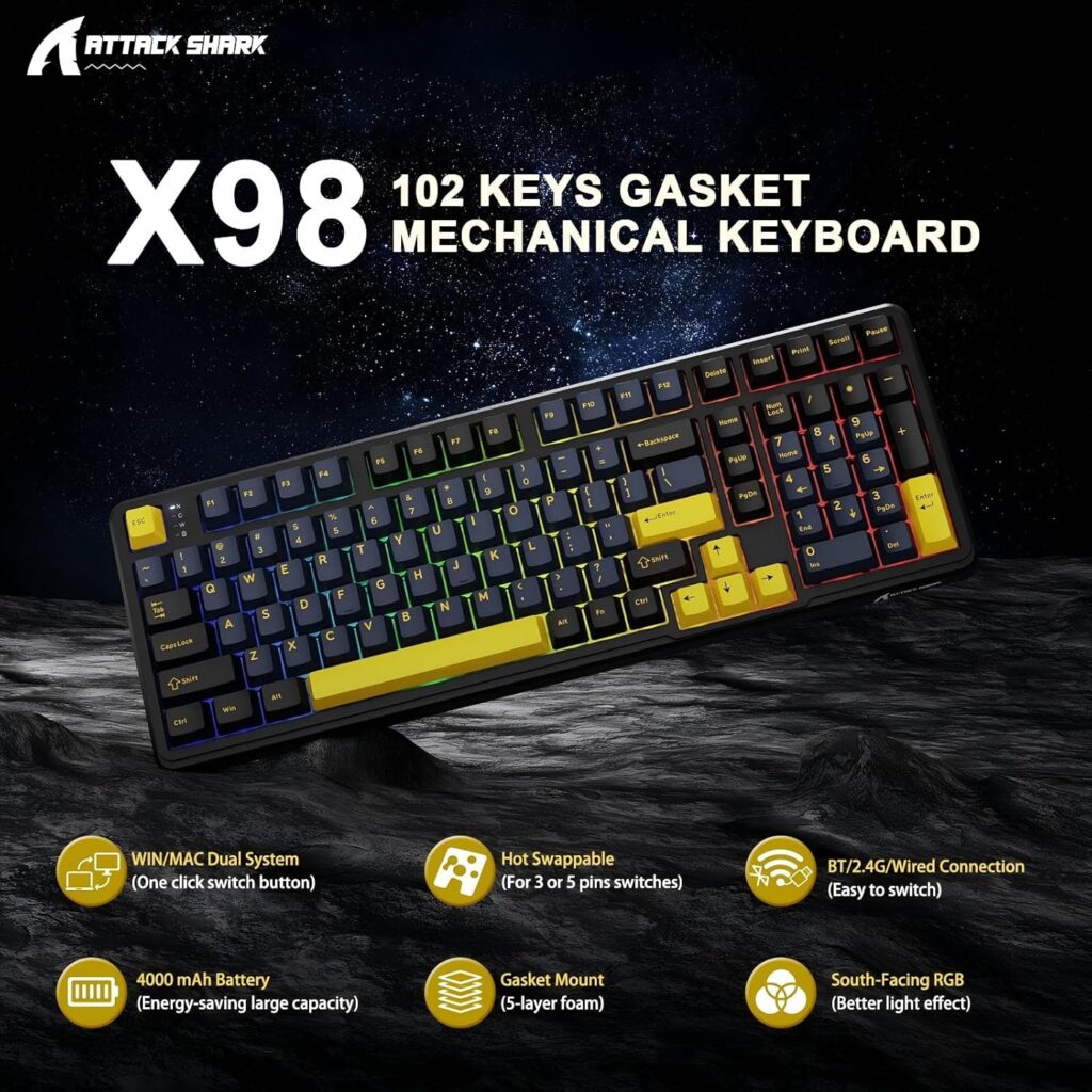 ATTACK SHARK X98 Wireless Mechanical Keyboard