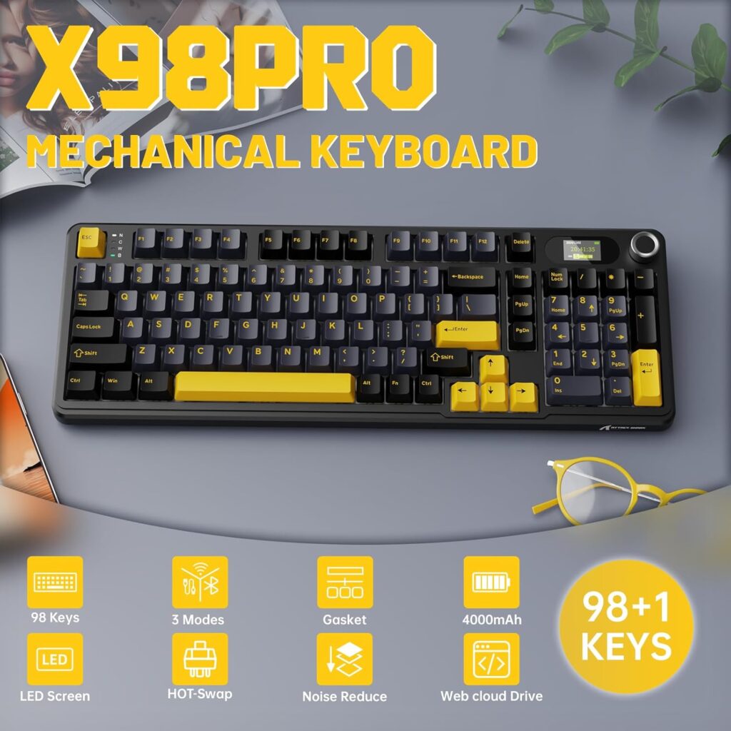 ATTACK SHARK X98PRO wireless keyboard _cheese White (1)