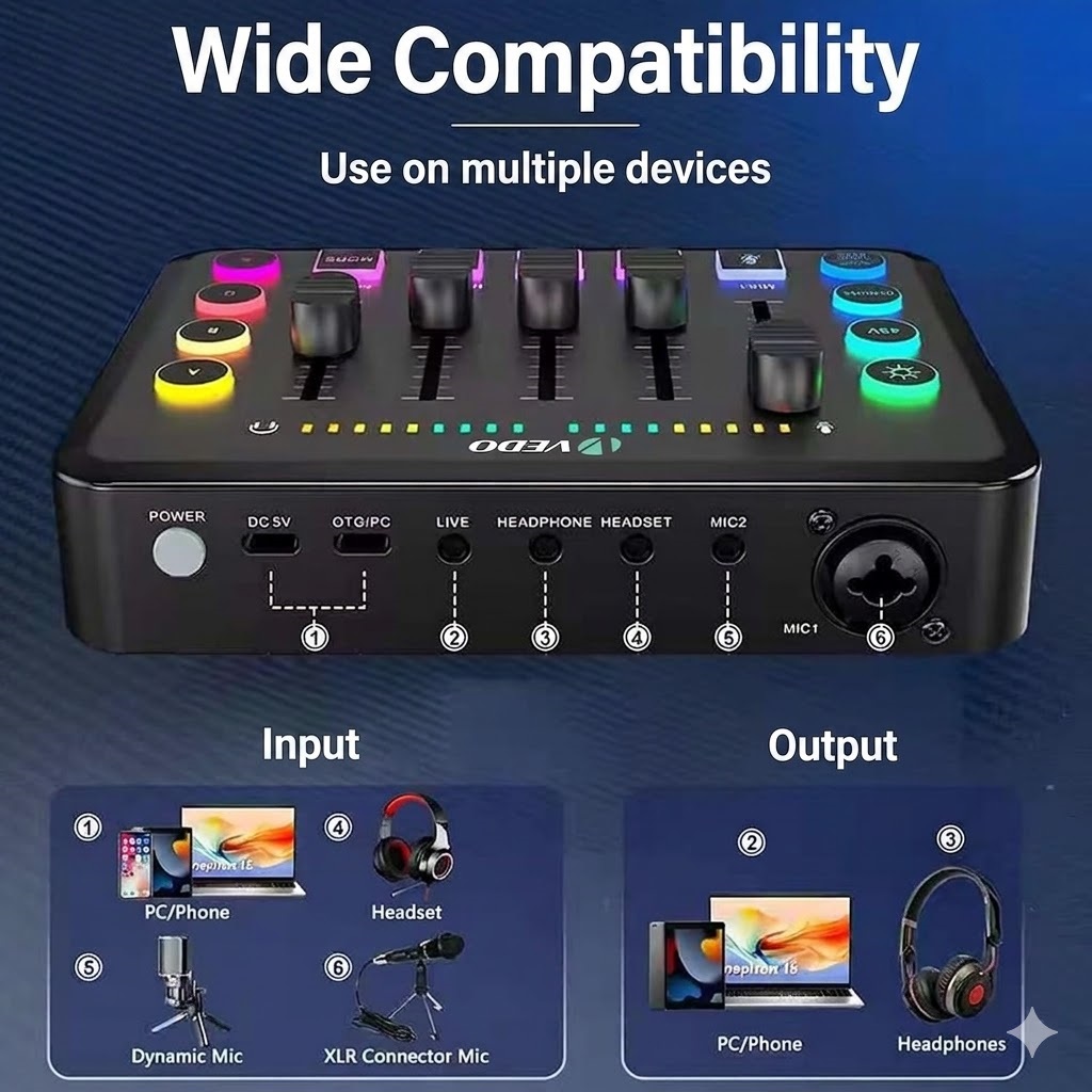 F9 Wireless Live Sound Card Mixer