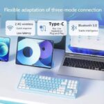 Founder GK87 Tri-Mode ( BT / Wireless / Wired ) Mechanical Gaming Keyboard TKL RGB - RED Switches ( AR/ EN ) | White / Blue - Image 2